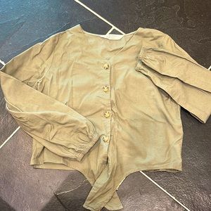 Olive green Long sleeve button up
